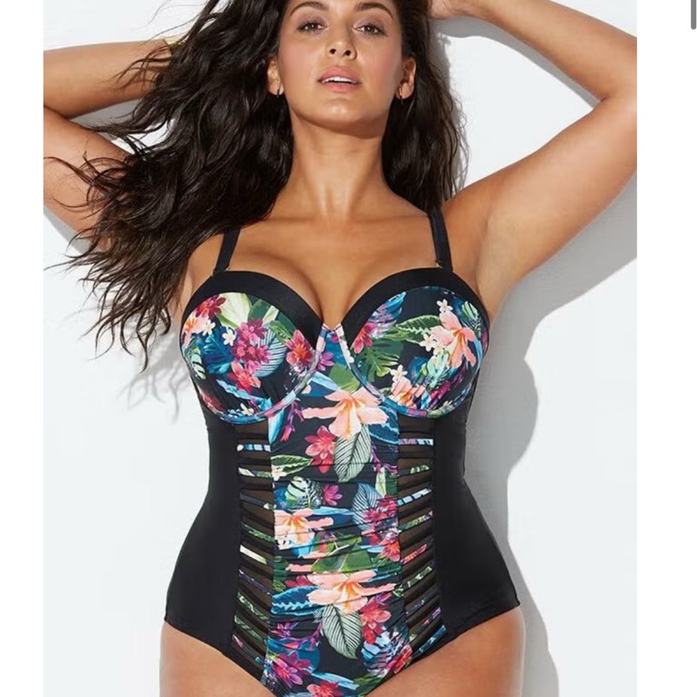 Swimsuits For All Black Mesh Swimsuit